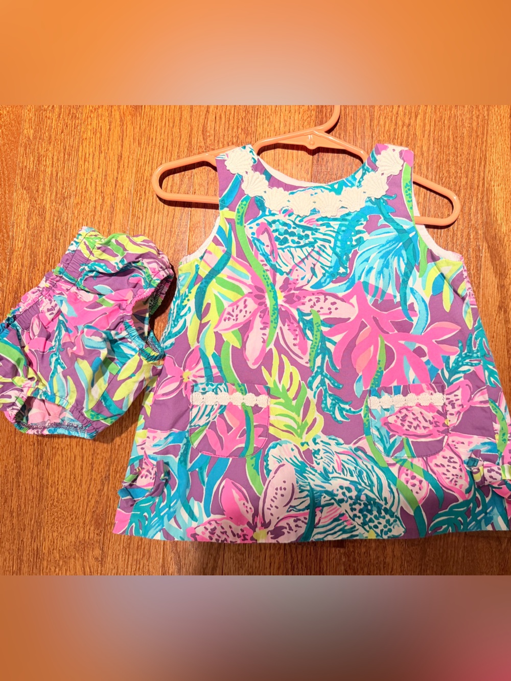 Lilly Pulitzer Girls' Tropical Floral Tunic dress & Bloomer set